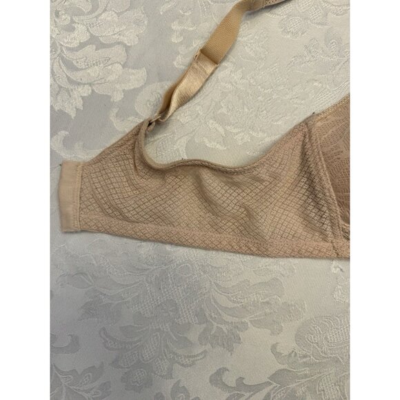 Wacoal 36D Awareness Wire Free Beige Bra 856367 Cushioned Straps Pink Ribbon - Picture 5 of 12